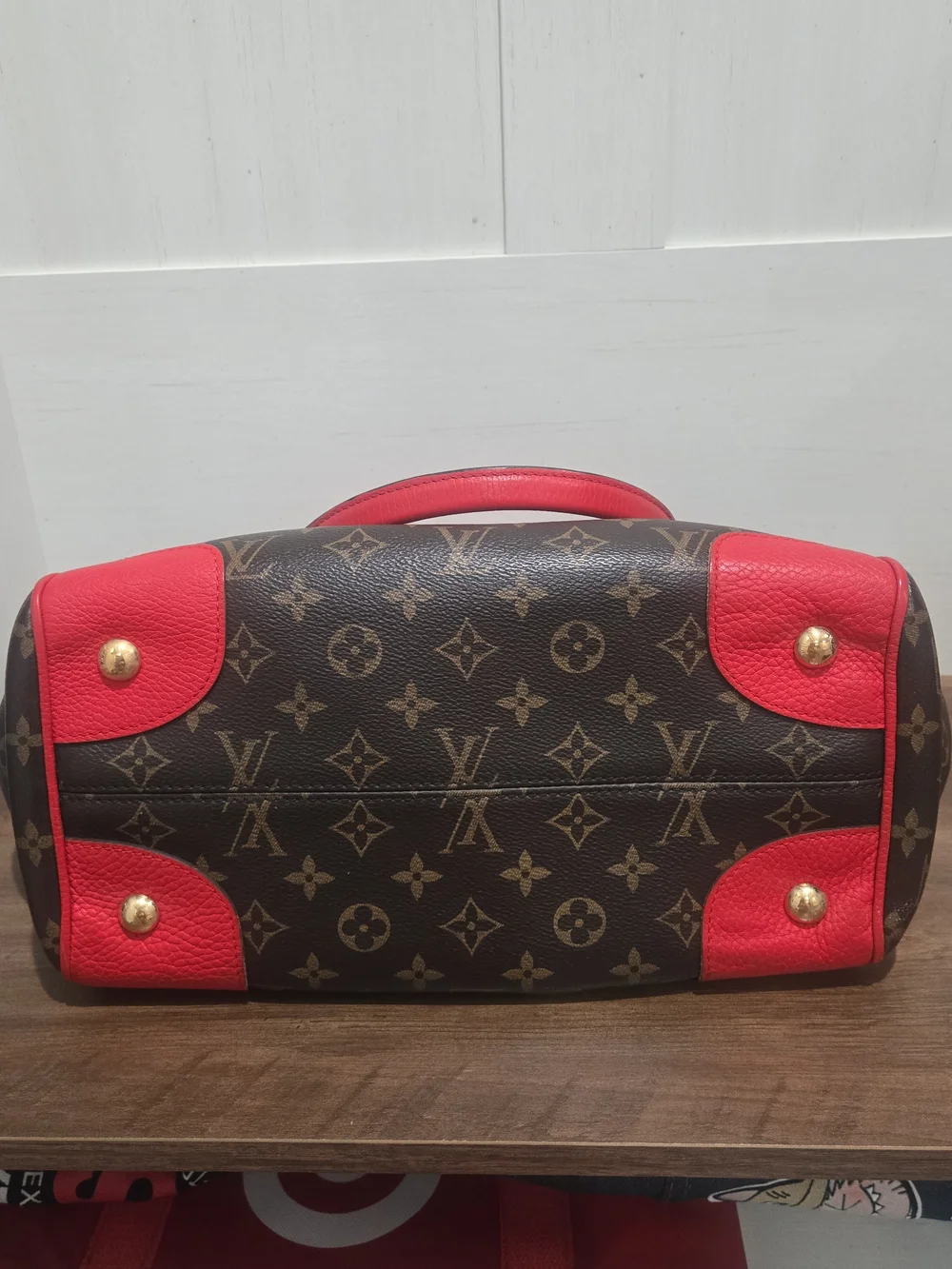 Louis Vuitton Estrela Monogram Canvas Shoulder Tote with Red Trim